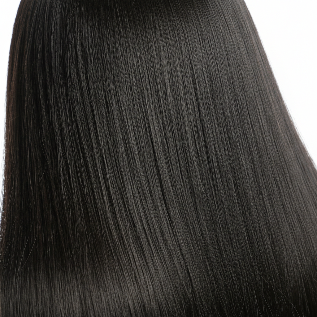 30-Inch Black Straight Human Hair Wig - Texture