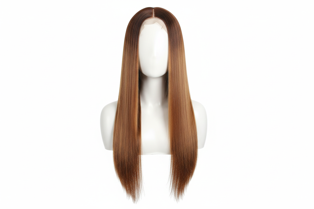 30 Inch Straight Human Hair Wig - Exact Color Match - Lifestyle Shot