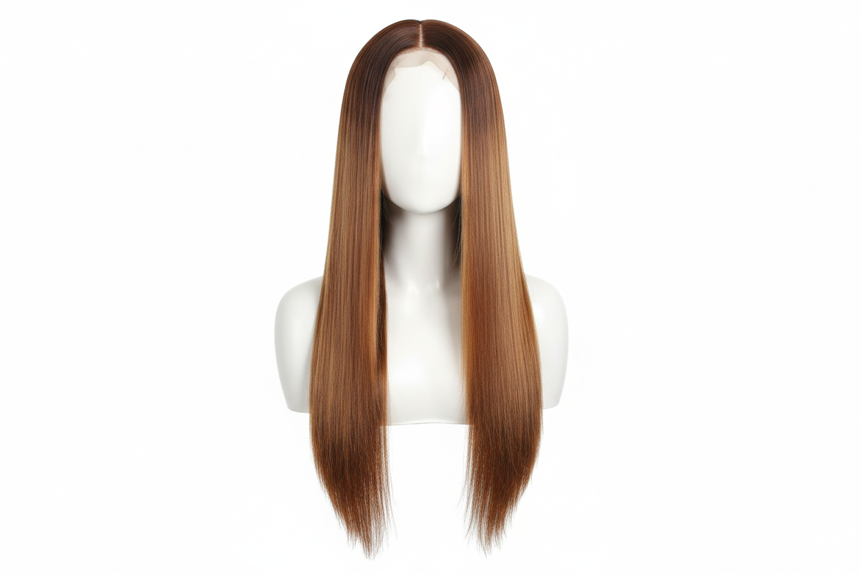 30 Inch Straight Human Hair Wig - Exact Color Match - Lifestyle Shot