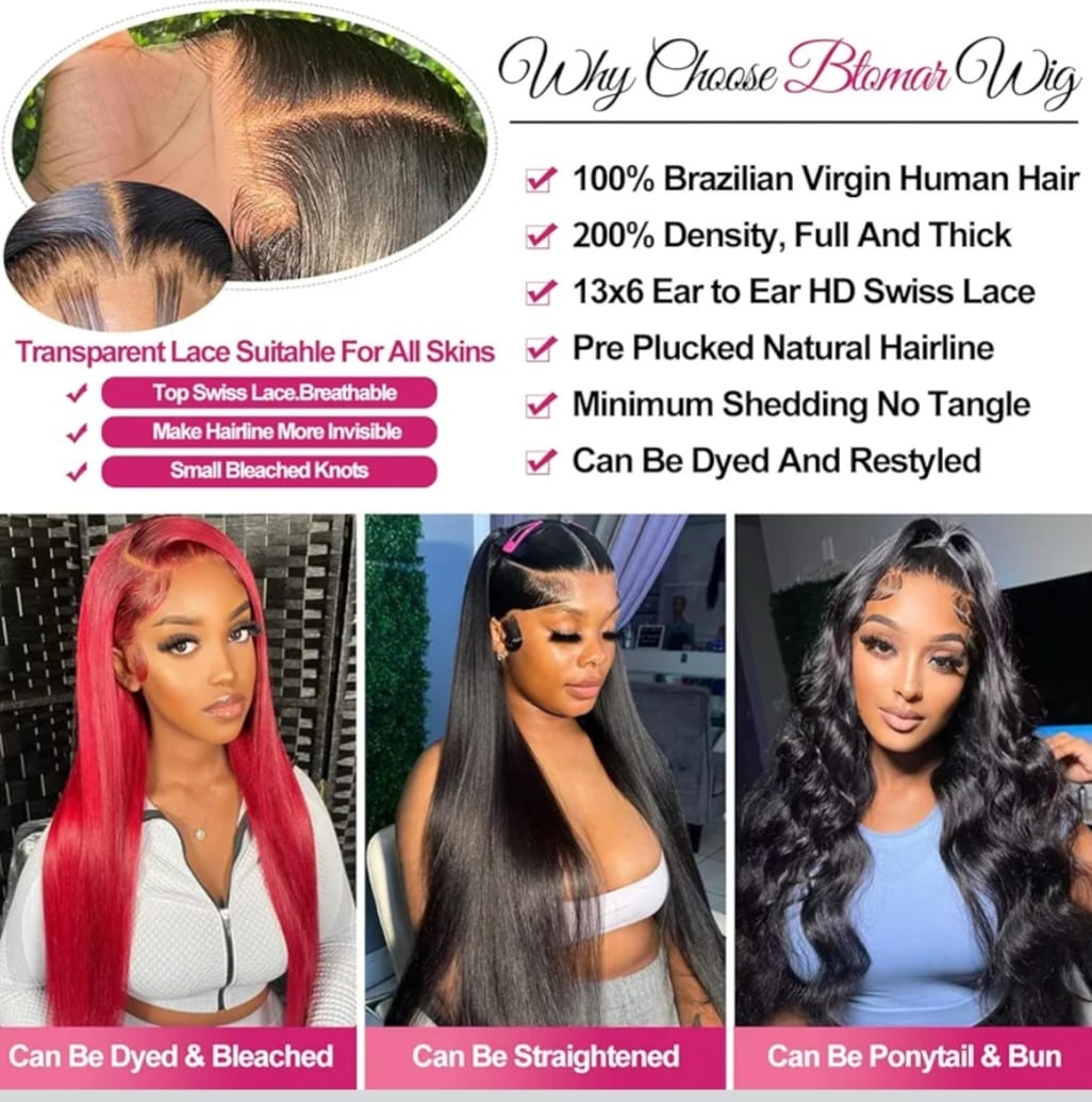 black straight human hair wig