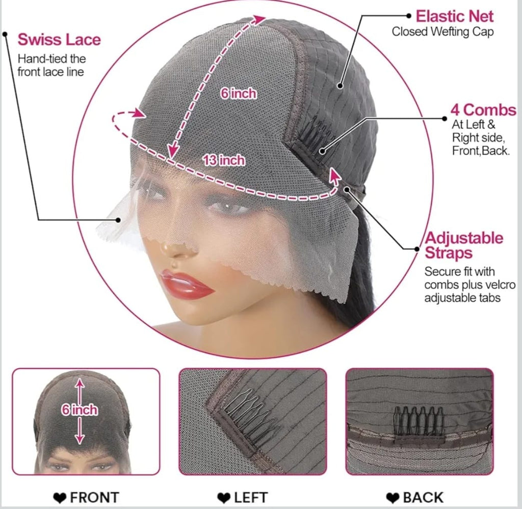 black straight human hair wig