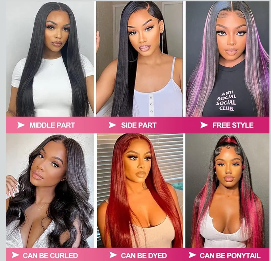 black straight human hair wig