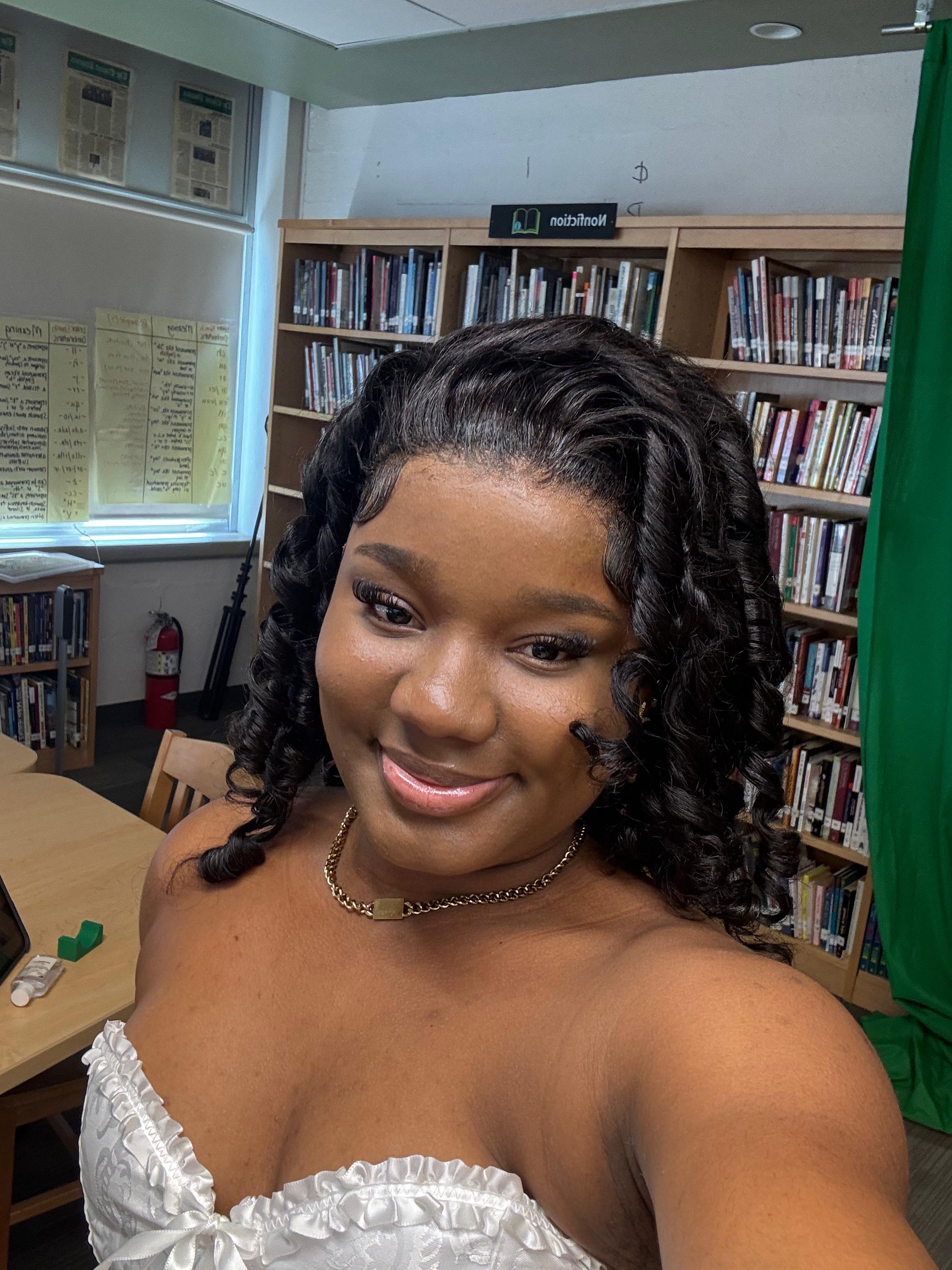 black natural long wig