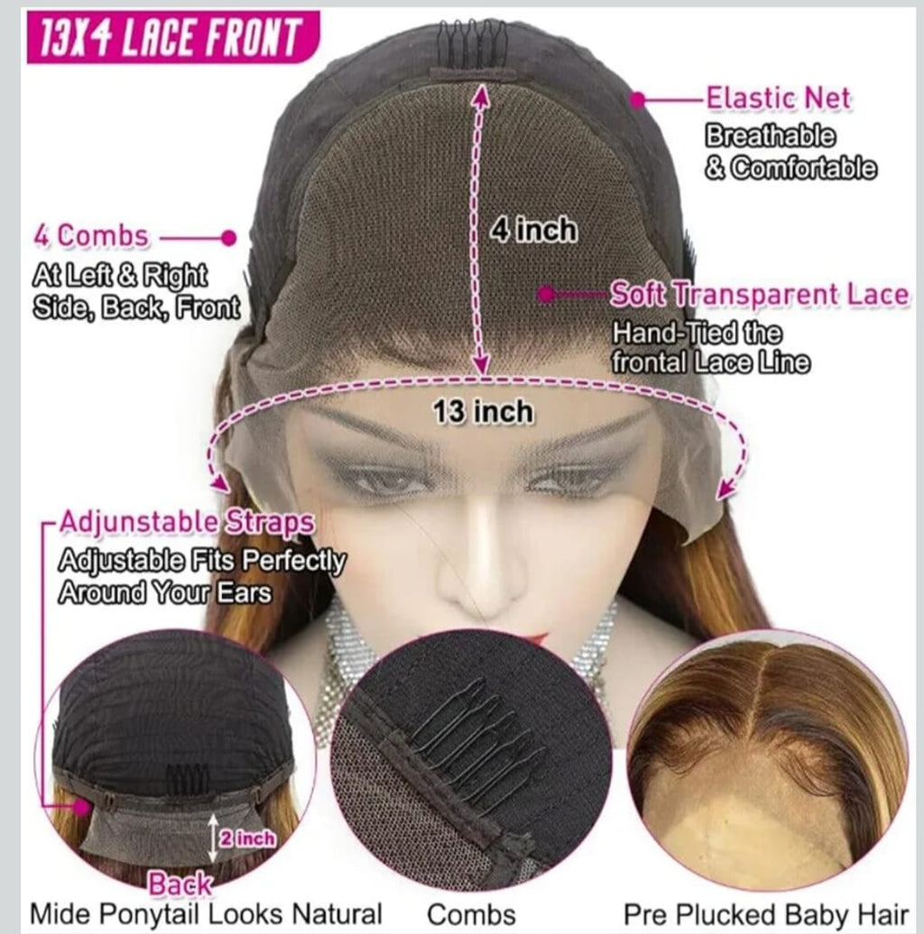 ombre deep human wig